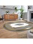 Dijital Kaymaz Taban Yıkanabilir Oval Çerçeveli Mutfak Salon Halısı, V-O-Çerçeveli-23-Gold, 2