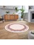 Dijital Kaymaz Taban Yıkanabilir Yuvarlak Çerçeveli Mutfak Salon Halısı, V-Y-Çerçeveli-34-Bordo, 2