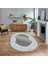 Dijital Kaymaz Taban Yıkanabilir Oval Çerçeveli Mutfak Salon Halısı, V-O-Çerçeveli-37-Gri, 1