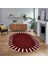 Dijital Kaymaz Taban Yıkanabilir Oval Çerçeveli Mutfak Salon Halısı, V-O-Çerçeveli-40-Bordo, 1