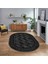 Dijital Kaymaz Taban Yıkanabilir Oval Çerçeveli Mutfak Salon Halısı, V-O-Çerçeveli-20-Antrasit, 1