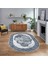 Dijital Kaymaz Taban Yıkanabilir Oval Çerçeveli Mutfak Salon Halısı, V-O-Çerçeveli-04-Mavi, 1