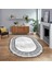 Dijital Kaymaz Taban Yıkanabilir Oval Çerçeveli Mutfak Salon Halısı, V-O-Çerçeveli-09-Gri, 1