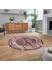 Dijital Kaymaz Taban Yıkanabilir Yuvarlak Çerçeveli Mutfak Salon Halısı, V-Y-Çerçeveli-42-Bordo, 2