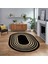Dijital Kaymaz Taban Yıkanabilir Oval Çerçeveli Mutfak Salon Halısı, V-O-Çerçeveli-41-Siyah, 1