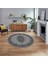 Dijital Kaymaz Taban Yıkanabilir Yuvarlak Çerçeveli Mutfak Salon Halısı, V-Y-Çerçeveli-22-Gri, 1