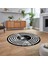 Dijital Kaymaz Taban Yıkanabilir Yuvarlak Çerçeveli Mutfak Salon Halısı, V-Y-Çerçeveli-15-Siyah, 2