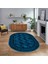 Dijital Kaymaz Taban Yıkanabilir Oval Çerçeveli Mutfak Salon Halısı, V-O-Çerçeveli-20-Mavi, 1