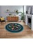 Dijital Kaymaz Taban Yıkanabilir Yuvarlak Çerçeveli Mutfak Salon Halısı, V-Y-Çerçeveli-27-Mavi, 1