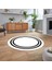 Dijital Kaymaz Taban Yıkanabilir Yuvarlak Çerçeveli Mutfak Salon Halısı, V-Y-Çerçeveli-38-Beyaz, 2