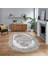 Dijital Kaymaz Taban Yıkanabilir Oval Çerçeveli Mutfak Salon Halısı, V-O-Çerçeveli-04-Kahve, 1