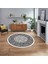 Dijital Kaymaz Taban Yıkanabilir Yuvarlak Çerçeveli Mutfak Salon Halısı, V-Y-Çerçeveli-37-Beyaz, 1