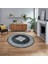 Dijital Kaymaz Taban Yıkanabilir Yuvarlak Çerçeveli Mutfak Salon Halısı, V-Y-Çerçeveli-01-Füme, 1