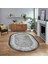 Dijital Kaymaz Taban Yıkanabilir Oval Çerçeveli Mutfak Salon Halısı, V-O-Çerçeveli-36-Gri, 1