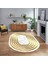 Dijital Kaymaz Taban Yıkanabilir Oval Çerçeveli Mutfak Salon Halısı, V-O-Çerçeveli-41-Gold, 1