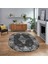 Dijital Kaymaz Taban Yıkanabilir Oval Çerçeveli Mutfak Salon Halısı, V-O-Çerçeveli-19-Antrasit, 1