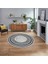 Dijital Kaymaz Taban Yıkanabilir Yuvarlak Çerçeveli Mutfak Salon Halısı, V-Y-Çerçeveli-08-Gri, 1