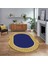 Dijital Kaymaz Taban Yıkanabilir Oval Çerçeveli Mutfak Salon Halısı, V-O-Çerçeveli-29-Lacivert, 1