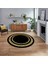 Dijital Kaymaz Taban Yıkanabilir Yuvarlak Çerçeveli Mutfak Salon Halısı, V-Y-Çerçeveli-47-Siyah, 1