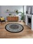 Dijital Kaymaz Taban Yıkanabilir Yuvarlak Çerçeveli Mutfak Salon Halısı, V-Y-Çerçeveli-37-Siyah, 1