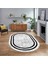 Dijital Kaymaz Taban Yıkanabilir Oval Çerçeveli Mutfak Salon Halısı, V-O-Çerçeveli-30-Beyaz, 1