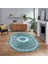Dijital Kaymaz Taban Yıkanabilir Oval Çerçeveli Mutfak Salon Halısı, V-O-Çerçeveli-12-Mavi, 1