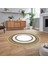 Dijital Kaymaz Taban Yıkanabilir Yuvarlak Çerçeveli Mutfak Salon Halısı, V-Y-Çerçeveli-03-Gold, 2