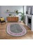 Dijital Kaymaz Taban Yıkanabilir Oval Çerçeveli Mutfak Salon Halısı, V-O-Çerçeveli-21-Pembe, 1