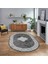 Dijital Kaymaz Taban Yıkanabilir Oval Çerçeveli Mutfak Salon Halısı, V-O-Çerçeveli-01-Gri, 1