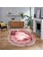 Dijital Kaymaz Taban Yıkanabilir Oval Çerçeveli Mutfak Salon Halısı, V-O-Çerçeveli-25-Pembe, 1
