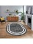 Dijital Kaymaz Taban Yıkanabilir Oval Çerçeveli Mutfak Salon Halısı, V-O-Çerçeveli-30-Gri, 1