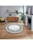 Dijital Kaymaz Taban Yıkanabilir Yuvarlak Çerçeveli Mutfak Salon Halısı, V-Y-Çerçeveli-09-Gri, 1
