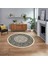 Dijital Kaymaz Taban Yıkanabilir Yuvarlak Çerçeveli Mutfak Salon Halısı, V-Y-Çerçeveli-37-Krem, 1