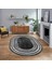 Dijital Kaymaz Taban Yıkanabilir Oval Çerçeveli Mutfak Salon Halısı, V-O-Çerçeveli-08-Antrasit, 1