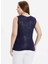 O Yaka Varaklı Lacivert Kadın Bluz 24YSL8813-BB 3