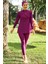 Pembe Fermuarlı 3'lü Takım Lycra (Su Itici ve Çabuk Kuruyan) Kumaş Tesettür Mayo 1