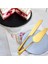 Çelik Gold Pasta Spatula Bıçak Seti Kek Sunum CIN615SR 1