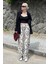 Ekru Desenli Beli Lastikli Bol Paça Pantolon MG2051 4