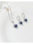 Diamond Model Lusso Elegant Sapphire Heart Kadın Kolye Küpe Seti 2