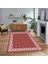 Dijital Baskılı Kaymaz Taban Yıkanabilir Jüt-Hasır Desen Mutfak Salon Halısı, V-Jüt-20-Kırmızı, 1