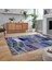 Dijital Baskılı Kaymaz Taban Yıkanabilir Patchwork Yolluk Salon Halısı, V-Patchwork-10-Mavi, 2