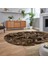 Dijital Baskılı Kaymaz Yıkanabilir Oval Patchwork Yolluk Salon Halısı, V-O-Patchwork-13-Kahve, 2