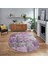 Dijital Baskılı Kaymaz Yıkanabilir Oval Patchwork Yolluk Salon Halısı, V-O-Patchwork-17-Pembe, 1