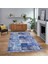 Dijital Baskılı Kaymaz Taban Yıkanabilir Patchwork Yolluk Salon Halısı, V-Patchwork-18-Mavi, 1