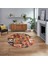 Dijital Baskılı Kaymaz Yıkanabilir Yuvarlak Patchwork Mutfak Salon Halısı, V-Y-Patchwork-12-Renkli, 1