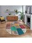Dijital Baskılı Kaymaz Yıkanabilir Oval Patchwork Yolluk Salon Halısı, V-O-Patchwork-01-Renkli, 1