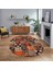 Dijital Baskılı Kaymaz Yıkanabilir Oval Patchwork Yolluk Salon Halısı, V-O-Patchwork-06-Renkli, 1