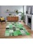 Dijital Baskılı Kaymaz Taban Yıkanabilir Patchwork Yolluk Salon Halısı, V-Patchwork-03-Yeşil, 1