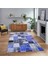 Dijital Baskılı Kaymaz Taban Yıkanabilir Patchwork Yolluk Salon Halısı, V-Patchwork-03-Mavi, 1