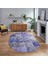 Dijital Baskılı Kaymaz Yıkanabilir Oval Patchwork Yolluk Salon Halısı, V-O-Patchwork-17-Mavi, 1